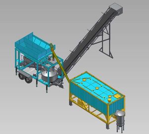 Portable Automatic Concrete Batching Plant With Dual Axle And Tires On site Fast Moving